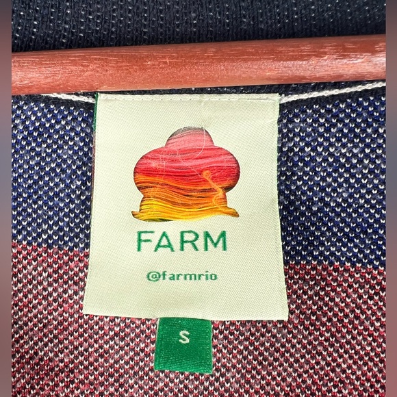 FARM Rio Navy Mixed Prints Knit Cardigan Oversized S - Picture 2 of 8